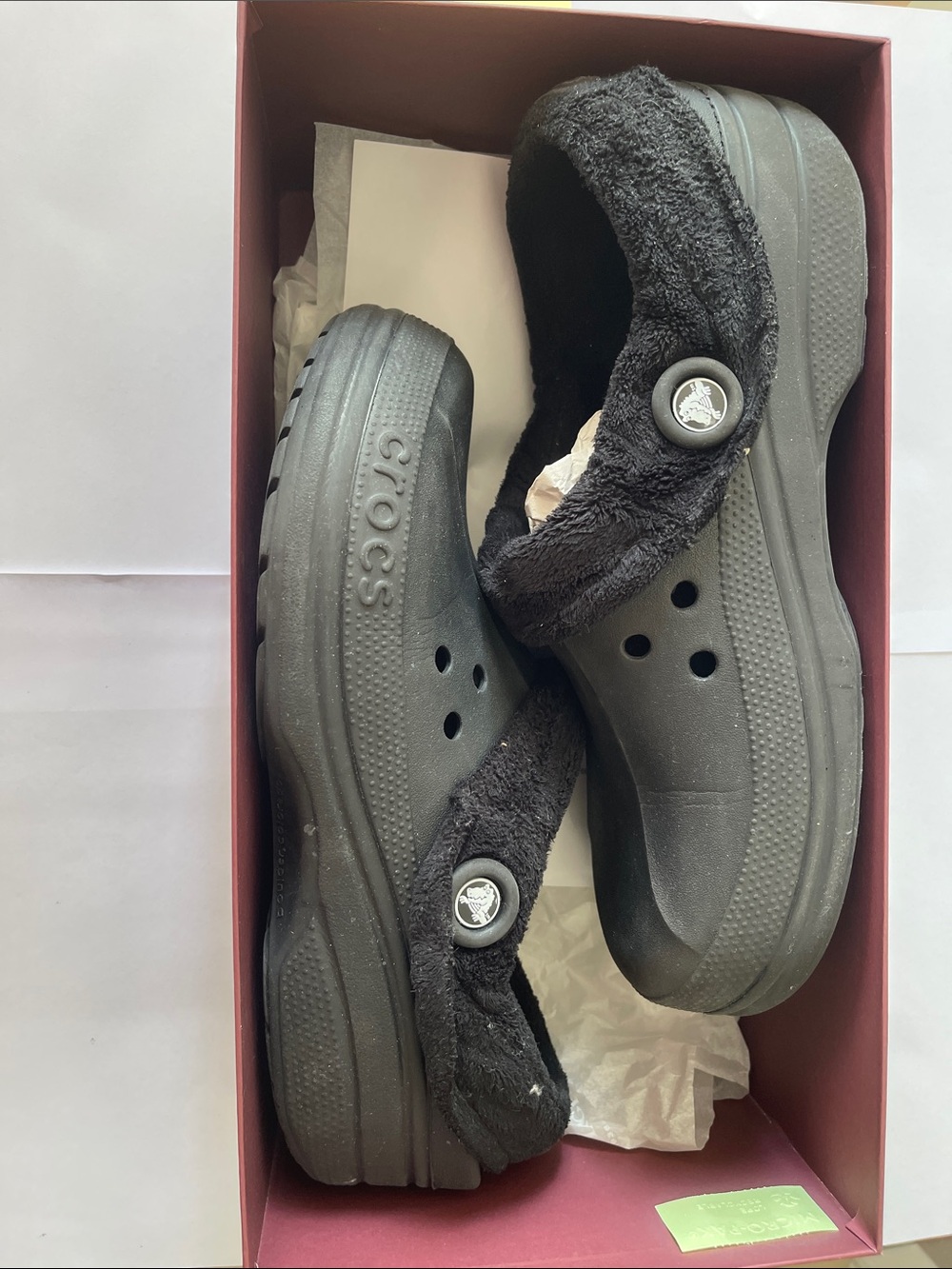 CROCS Black Classic Clog with Plush Lining